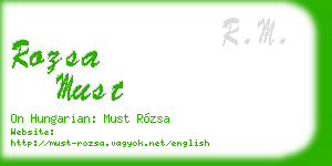 rozsa must business card