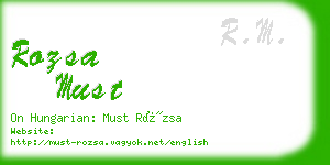 rozsa must business card